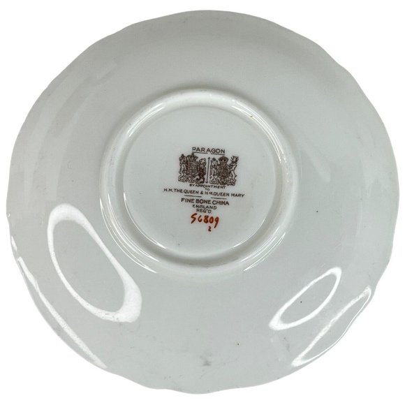 Paragon TeaCup And Saucer Stripe Orange Silver Floral By Appt Double Warrant VTG - Picture 5 of 16